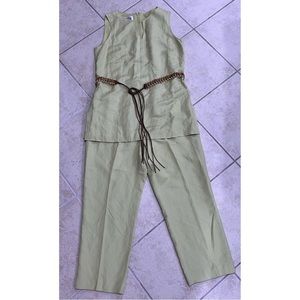 Vintage Depeche Light Green Two Piece Set with Belt